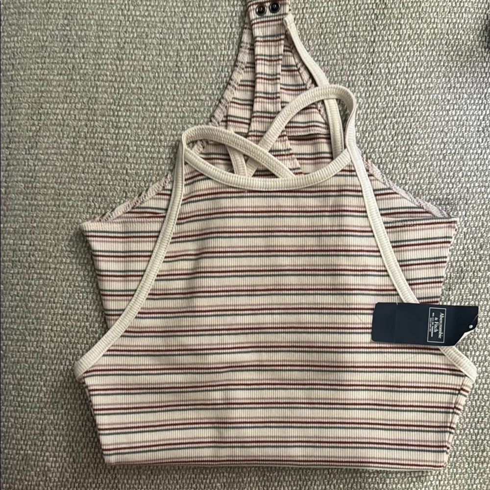 Striped Halter Neck Top